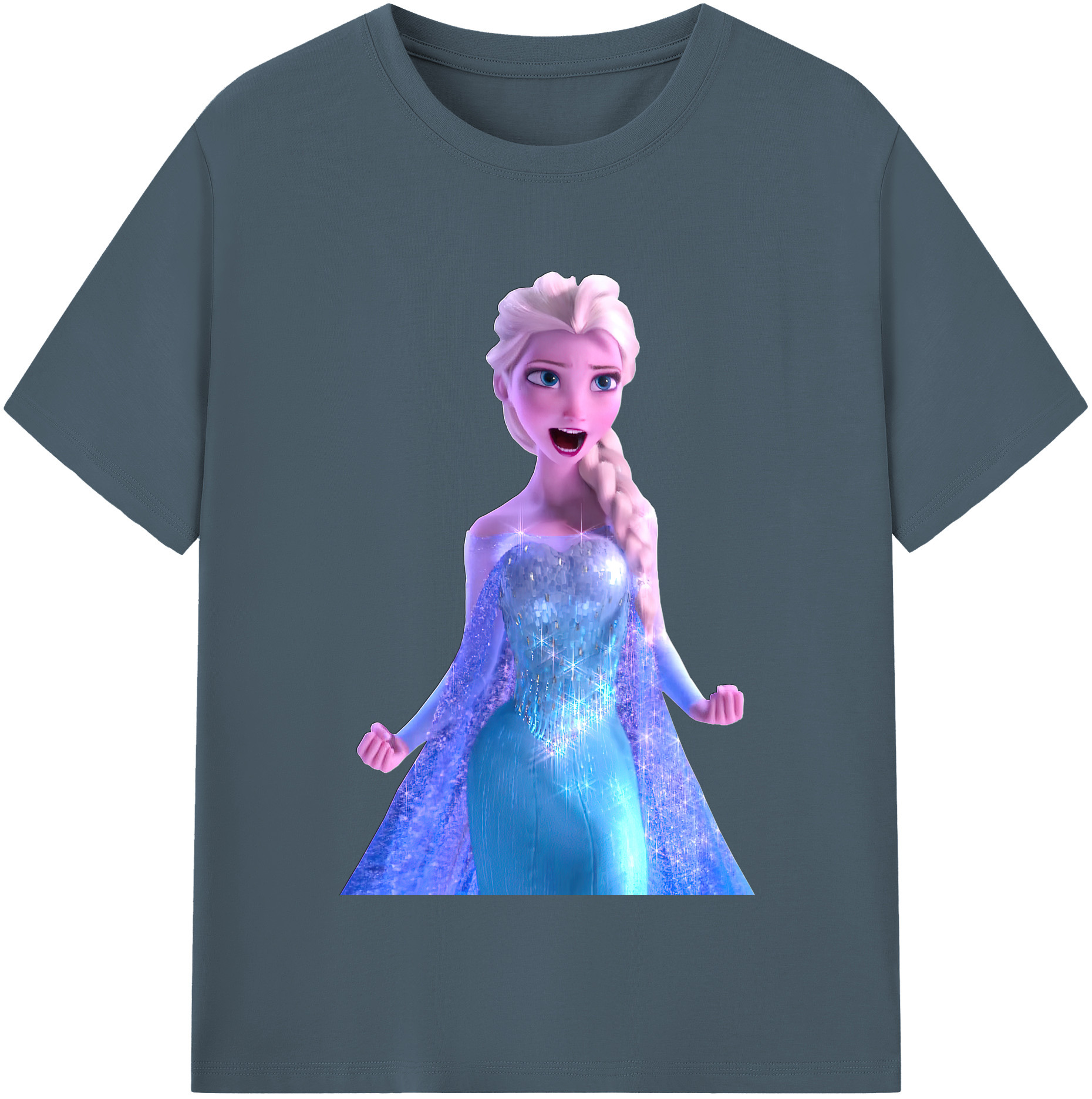 （画像用） アナと雪の女王 アンナ エルサ Frozen Anna Elsa 綿100％半袖Tシャツ（フロントプリント）